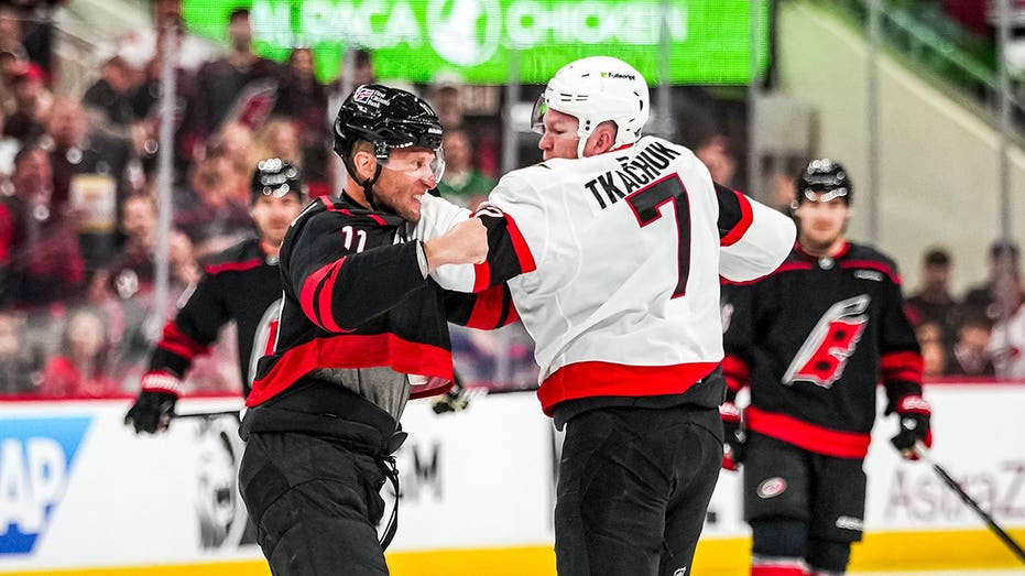 NHL playoffs start with a bang as Team USA star Brady Tkachuk drops gloves at opening faceoff