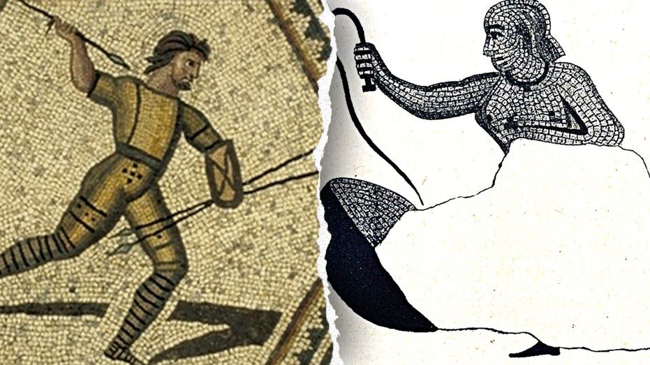 Rare Roman mosaic shows woman battling wild animals in the arena, researcher says
